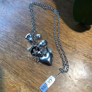 Guess silver charm necklace
